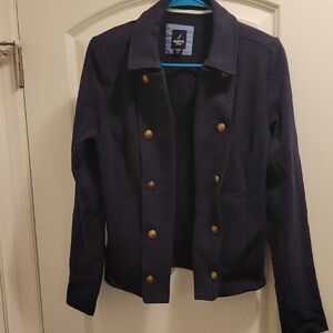 Nautica  Dark Blue Pea Coat with Gold Buttons